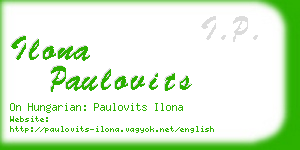 ilona paulovits business card
